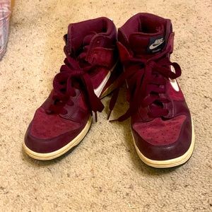 New Nike Dunk High Leopard Lace-Ups, Maroon, Women’s 7